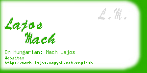 lajos mach business card